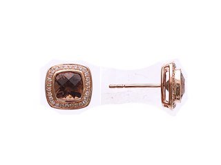 Diamond / Smokey Quartz Earrings