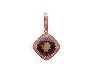 Diamond / Smokey Quartz Pendant