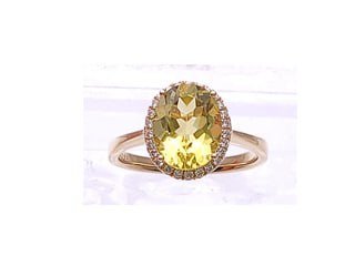 Diamond / Lemon Quartz Ring