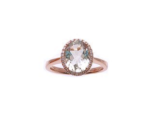 Diamond / Green Quartz Ring