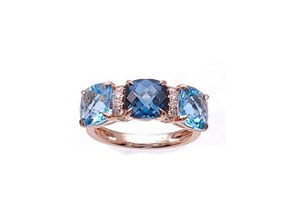 Diamond / Blue Topaz Ring
