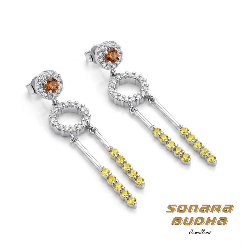 Diamond / Fancy Sapphire Earrings