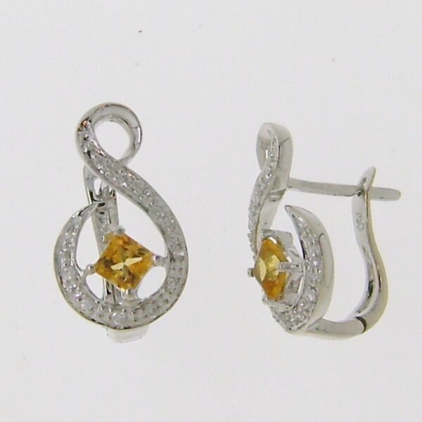 Diamond / Citrine Earrings