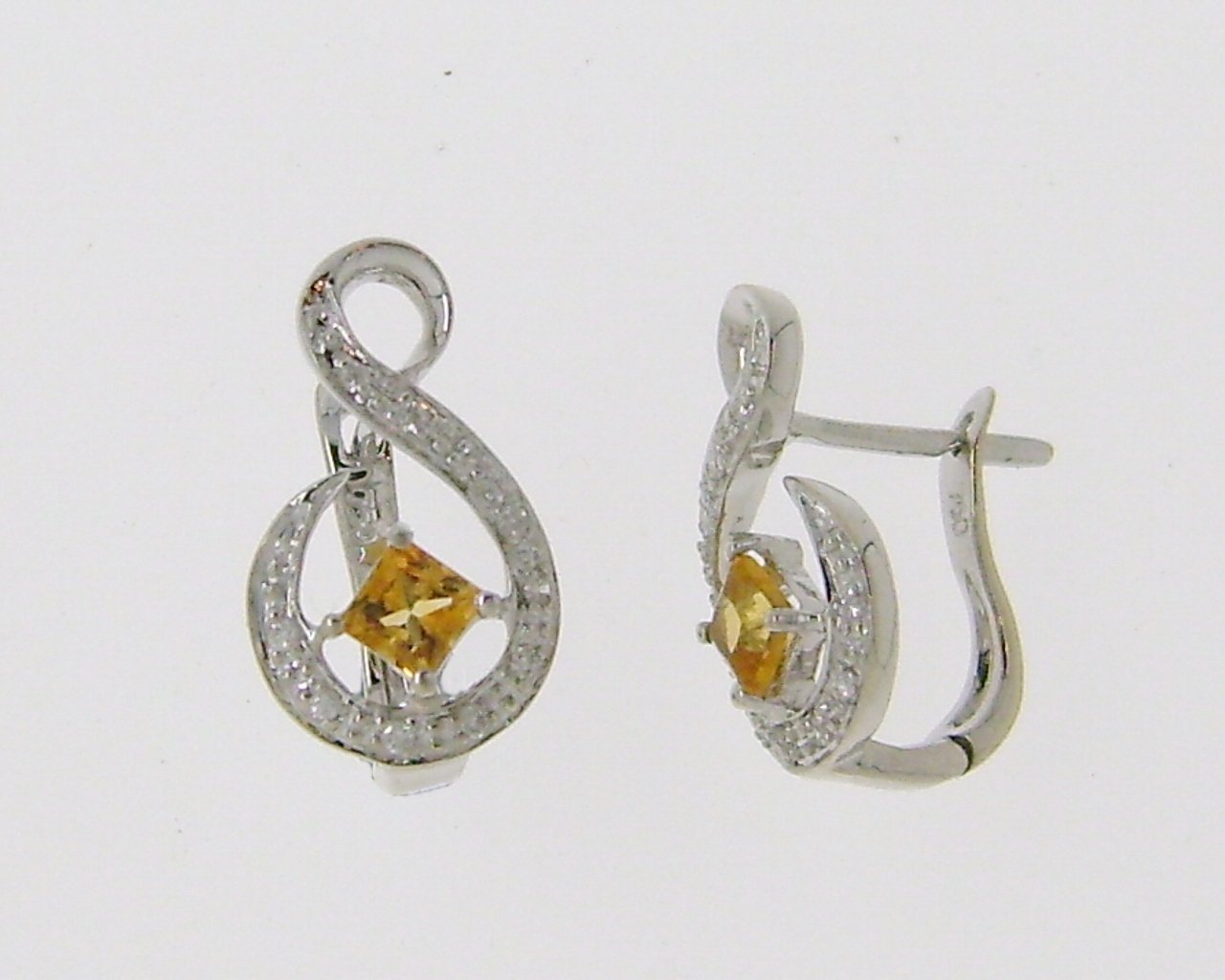 Diamond / Citrine Earrings