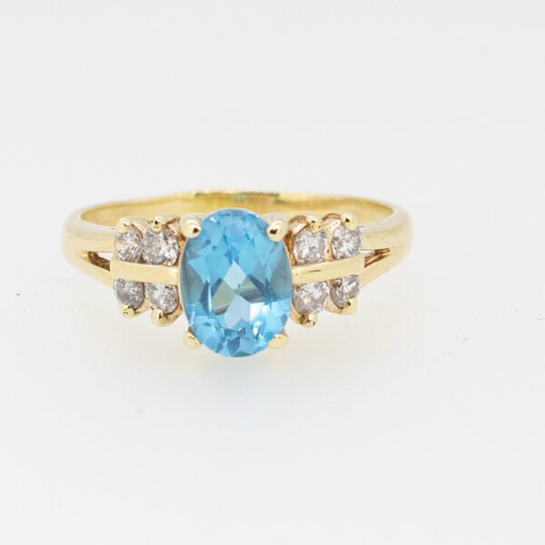 Diamond / Blue Topaz Ring