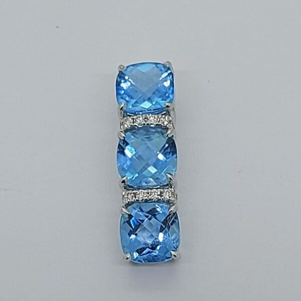 Diamond / Blue Topaz Pendant