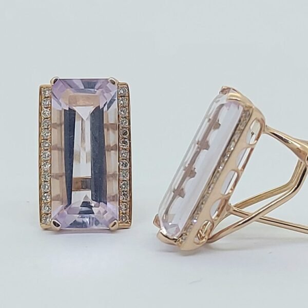 Diamond / Amethyst Earrings