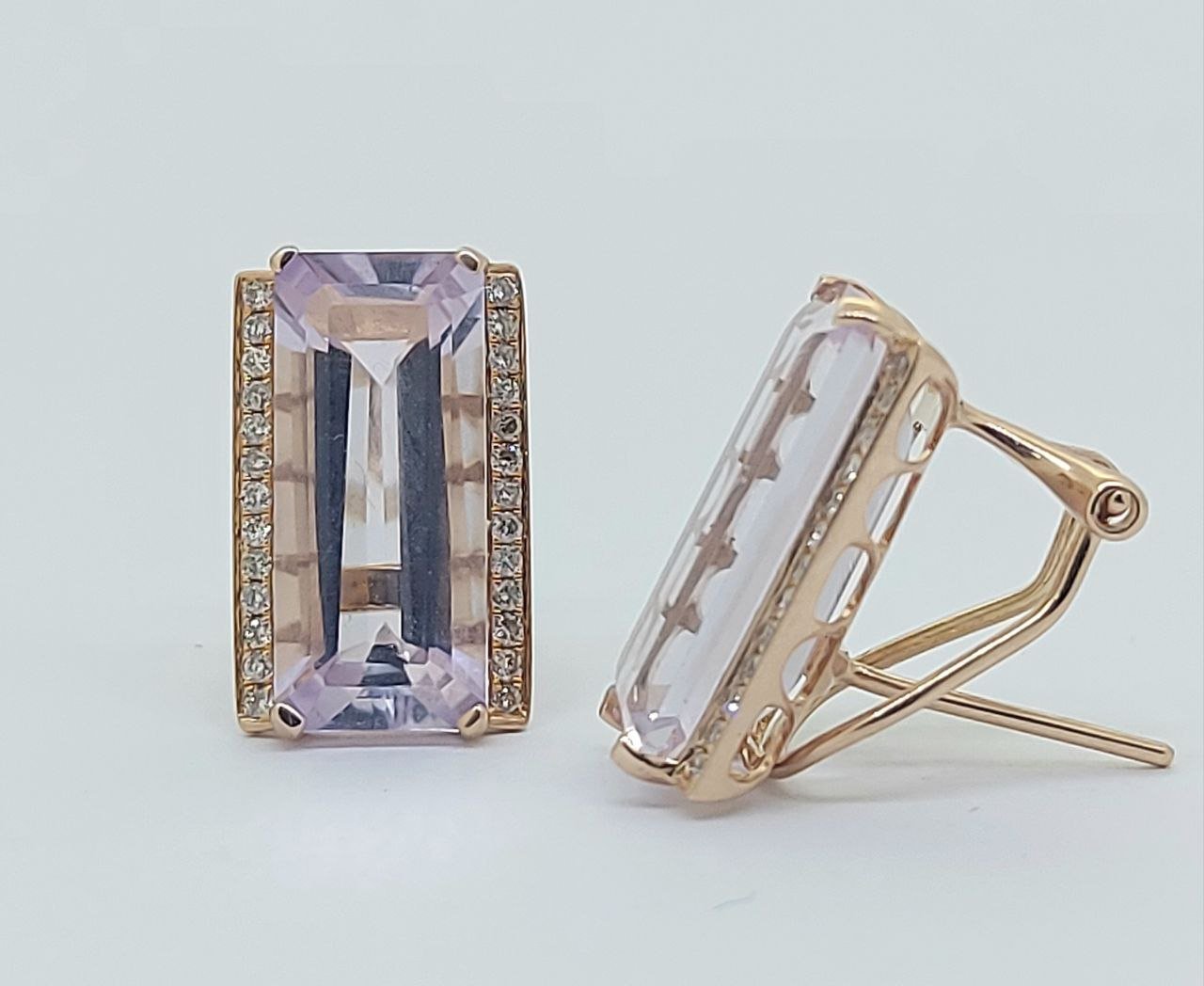 Diamond / Amethyst Earrings