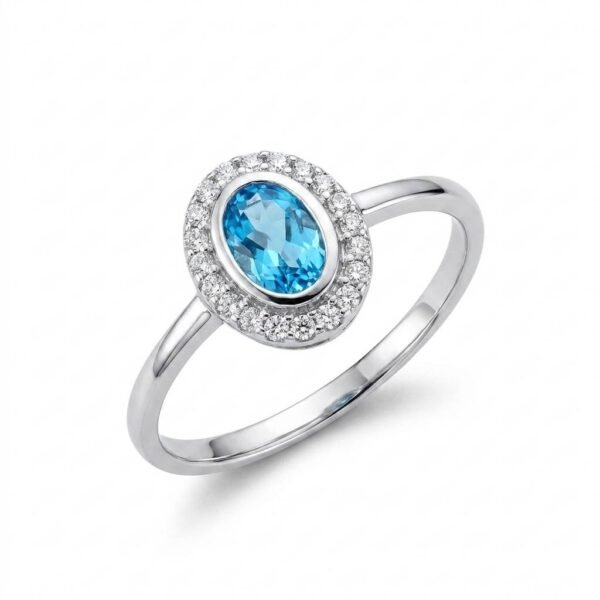 Diamond / Blue Topaz Ring