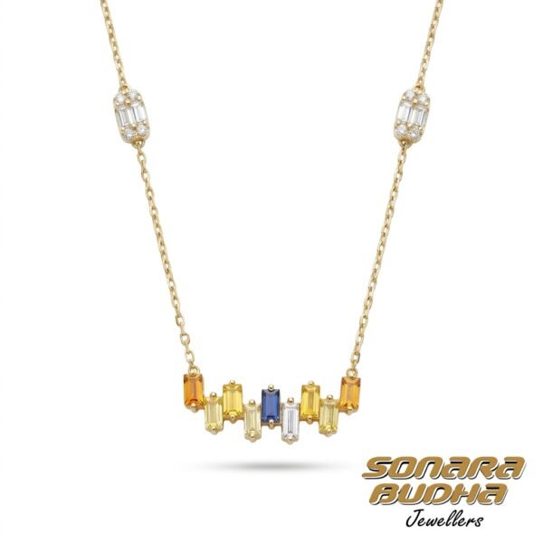 Diamond / Fancy Sapphire Necklace