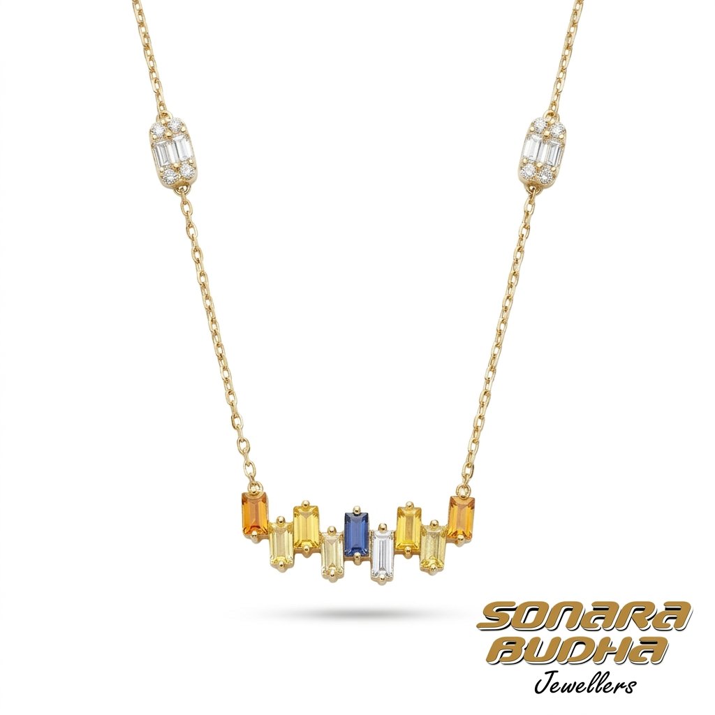 Diamond / Fancy Sapphire Necklace