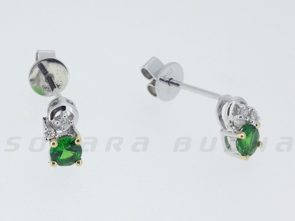 Diamond / Tsavorite Studs