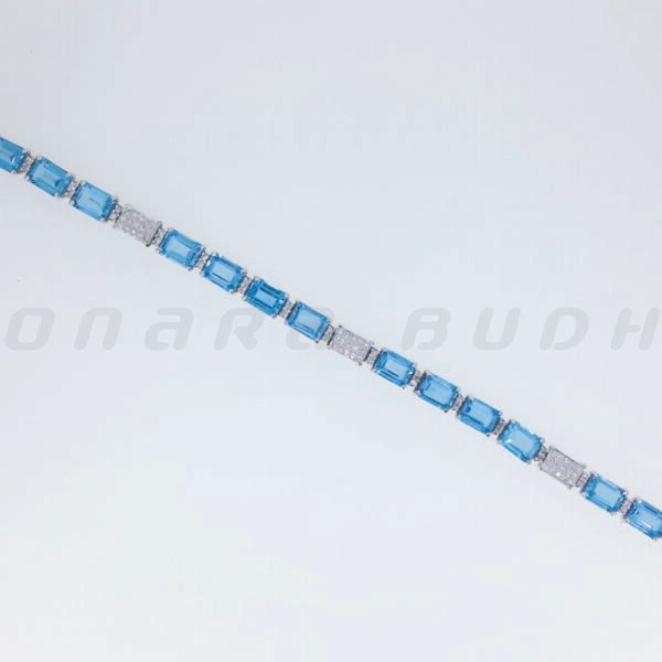 Diamond / Blue Topaz Bracelet