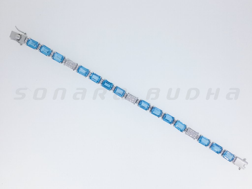 Diamond / Blue Topaz Bracelet