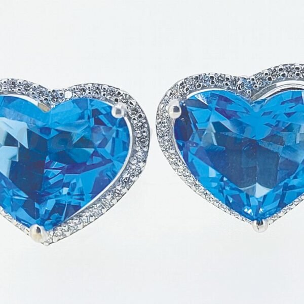Diamond / Blue Topaz Studs