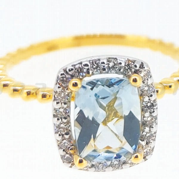 Diamond / Aquamarine Ring