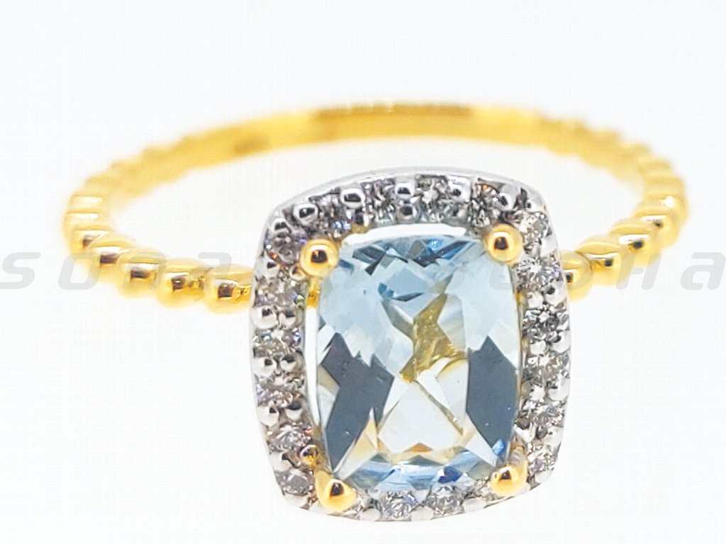 Diamond / Aquamarine Ring