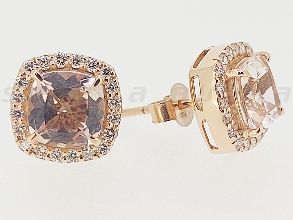 Diamond / Morganite Studs