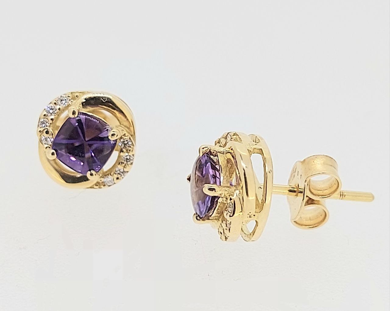 Diamond / Amethyst Earrings