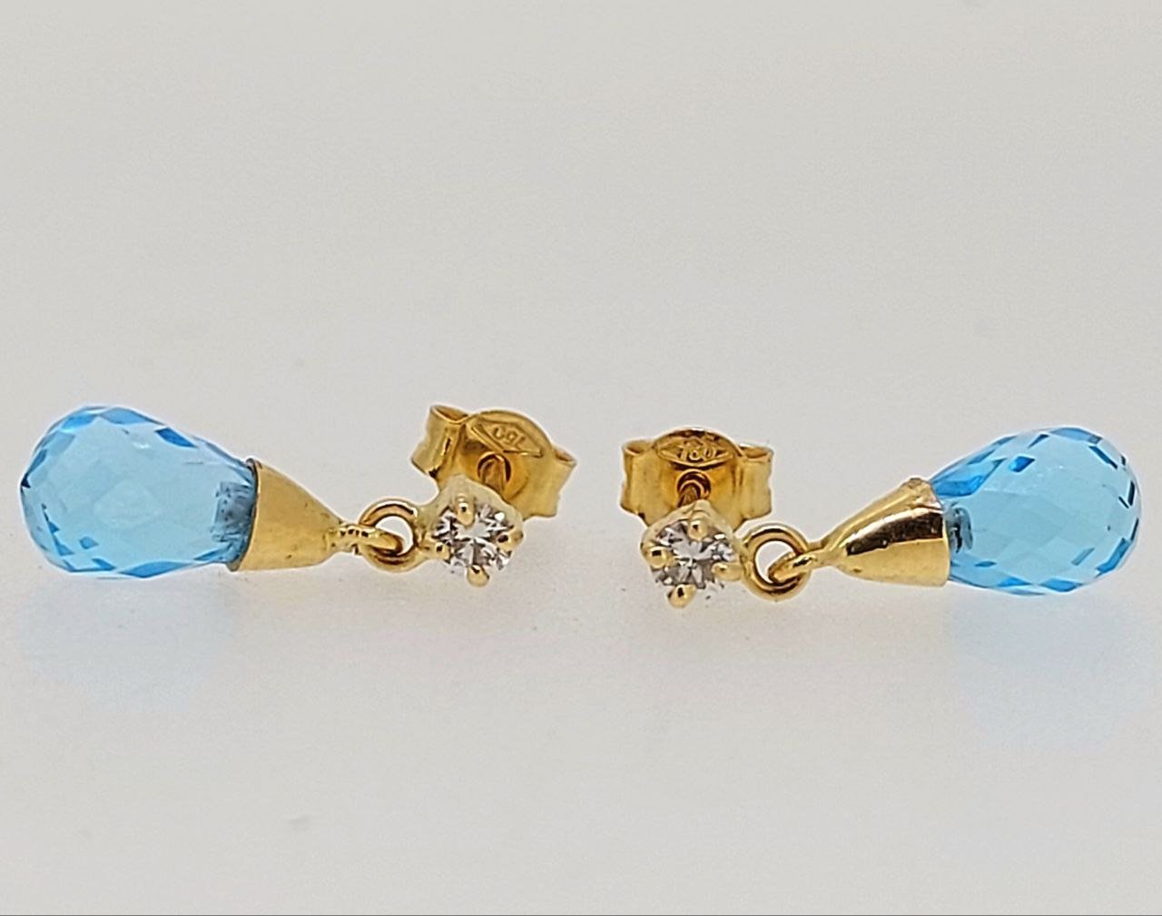 Diamond / Blue Topaz Earrings