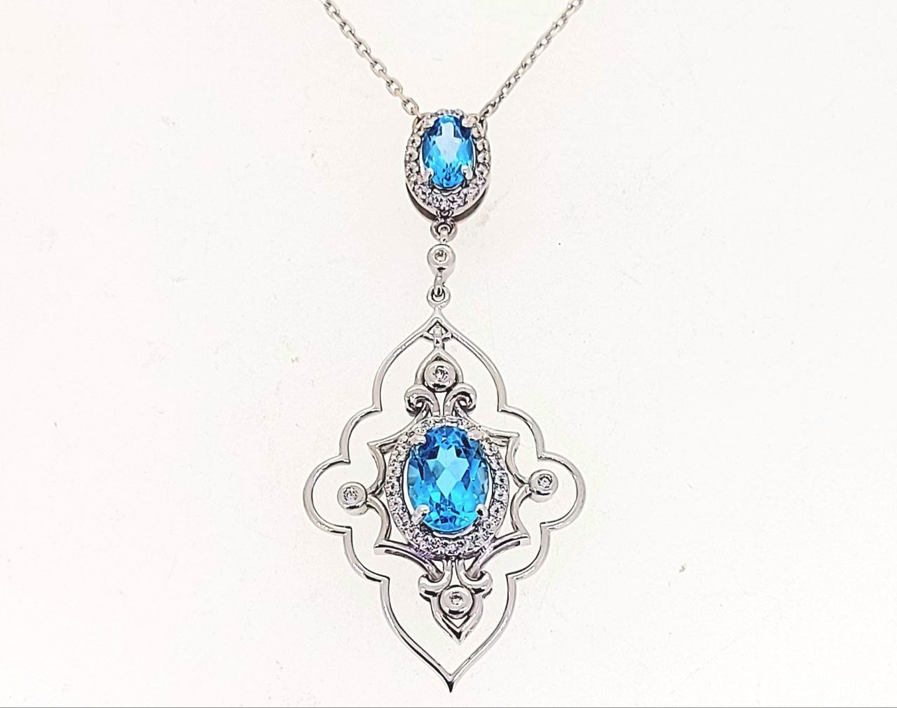 Diamond / Blue Topaz Necklace