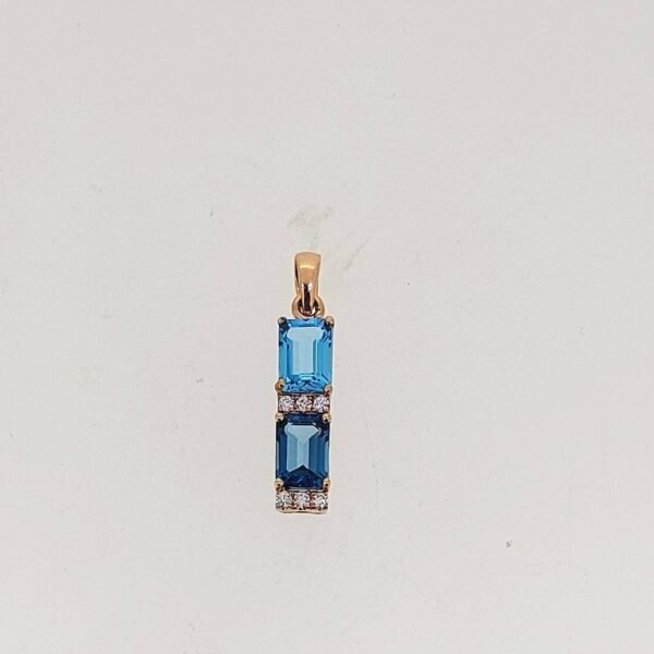 Diamond / Blue Topaz Pendant