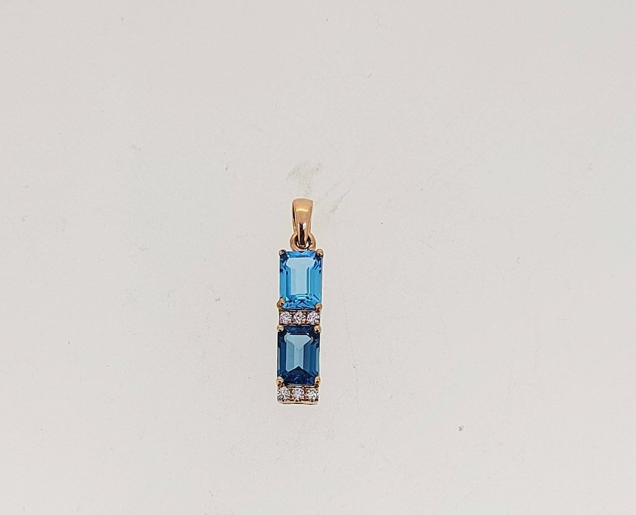 Diamond / Blue Topaz Pendant