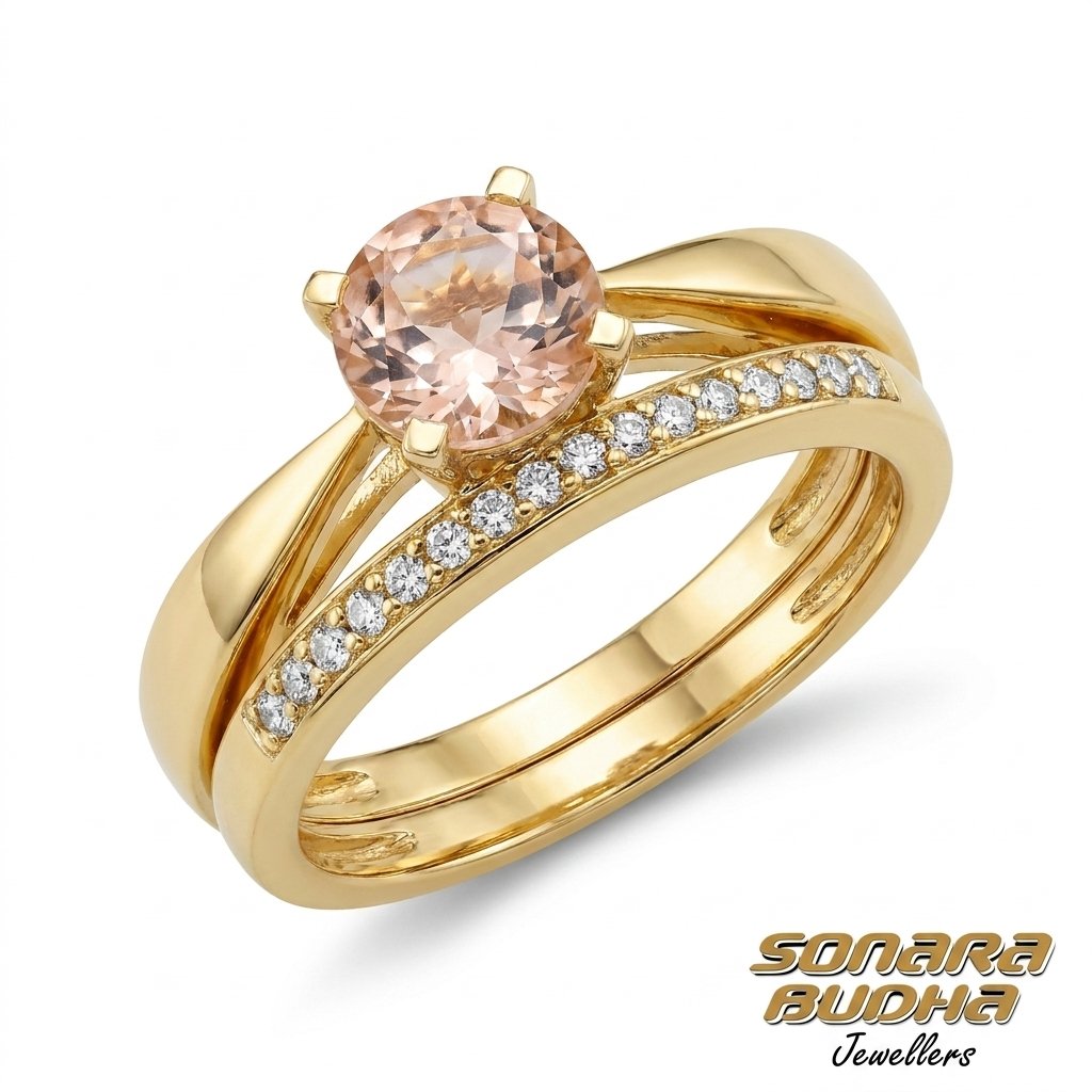 Diamond / Morganite Ring