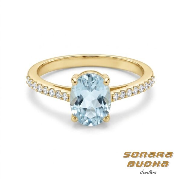 Diamond / Aquamarine Ring