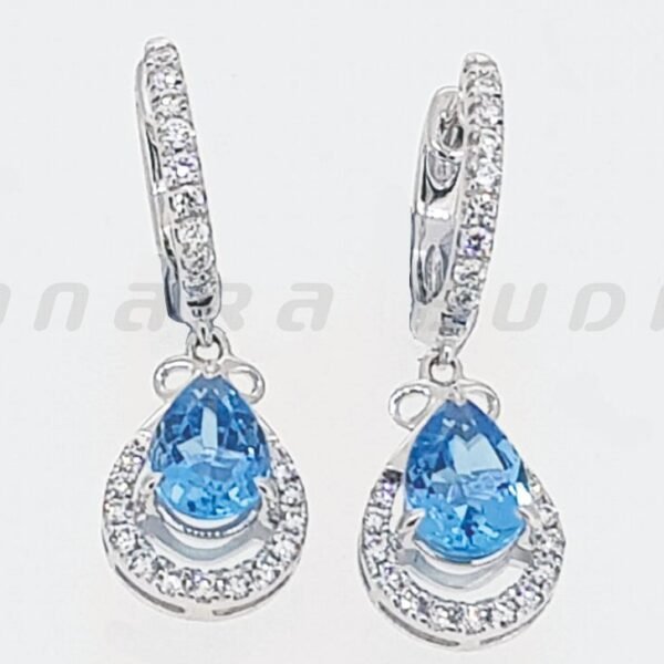 Diamond / Blue Topaz Earrings
