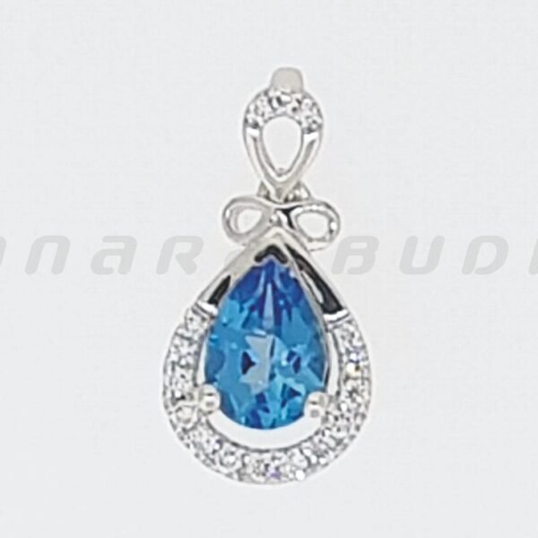 Diamond / Blue Topaz Pendant