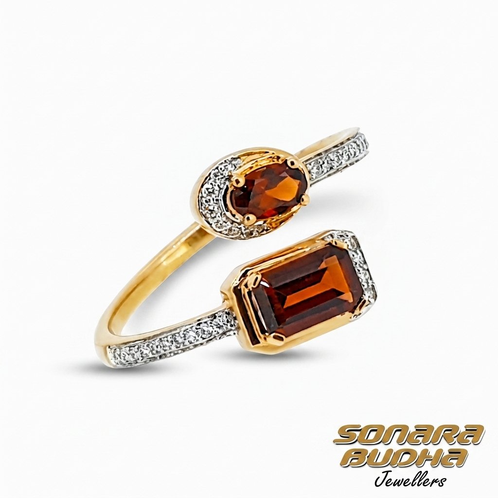 Diamond / Garnet Ring