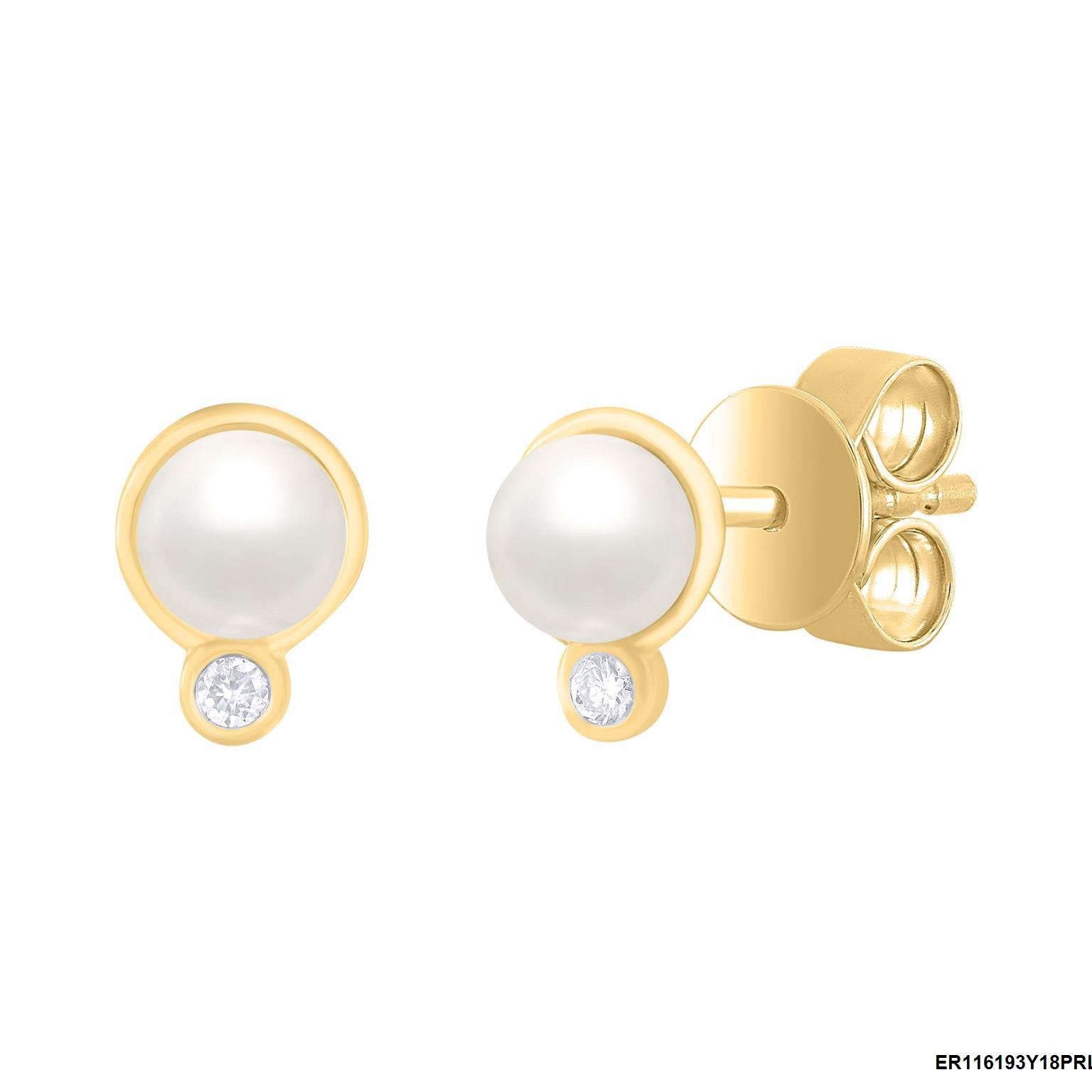Diamond / FW Pearl Earrings