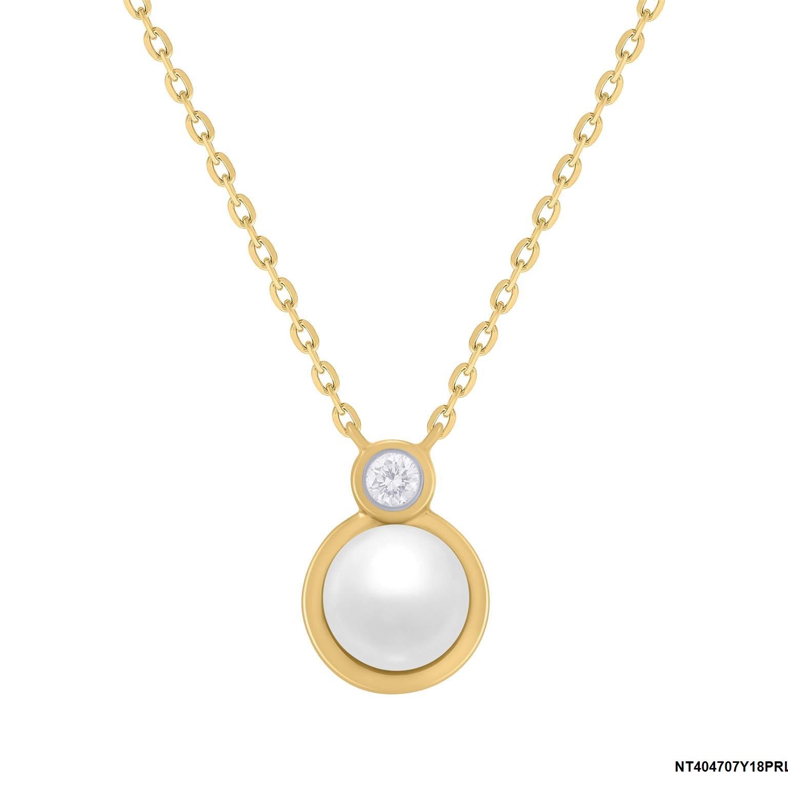 Diamond / FW Pearl Necklace