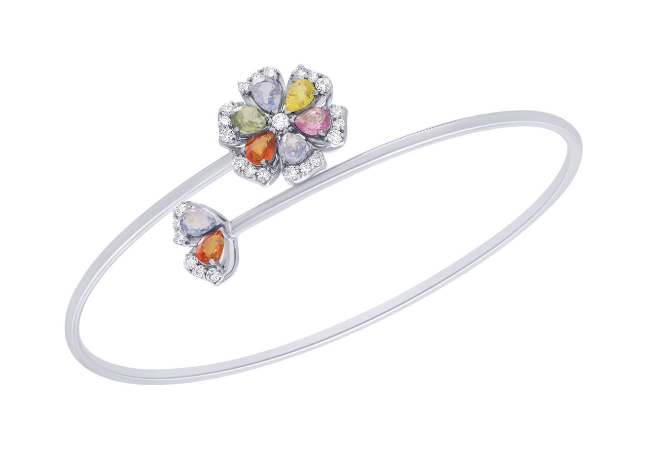 Diamond / Fancy Sapphire Bangle