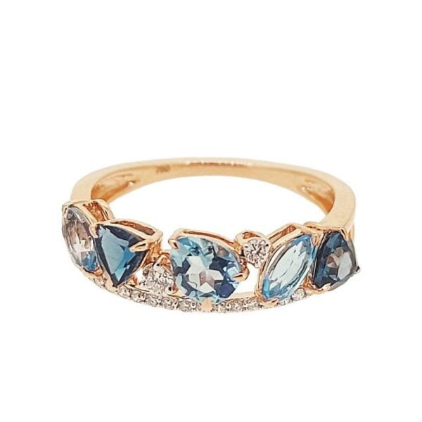 Diamond / Blue Topaz Ring