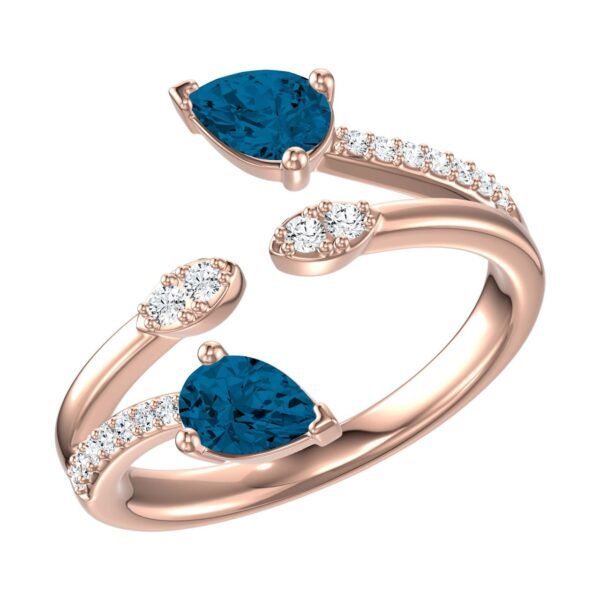 Diamond / Blue Topaz Ring