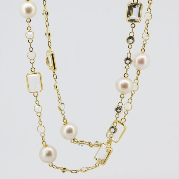 White Topaz / Pearl Necklace
