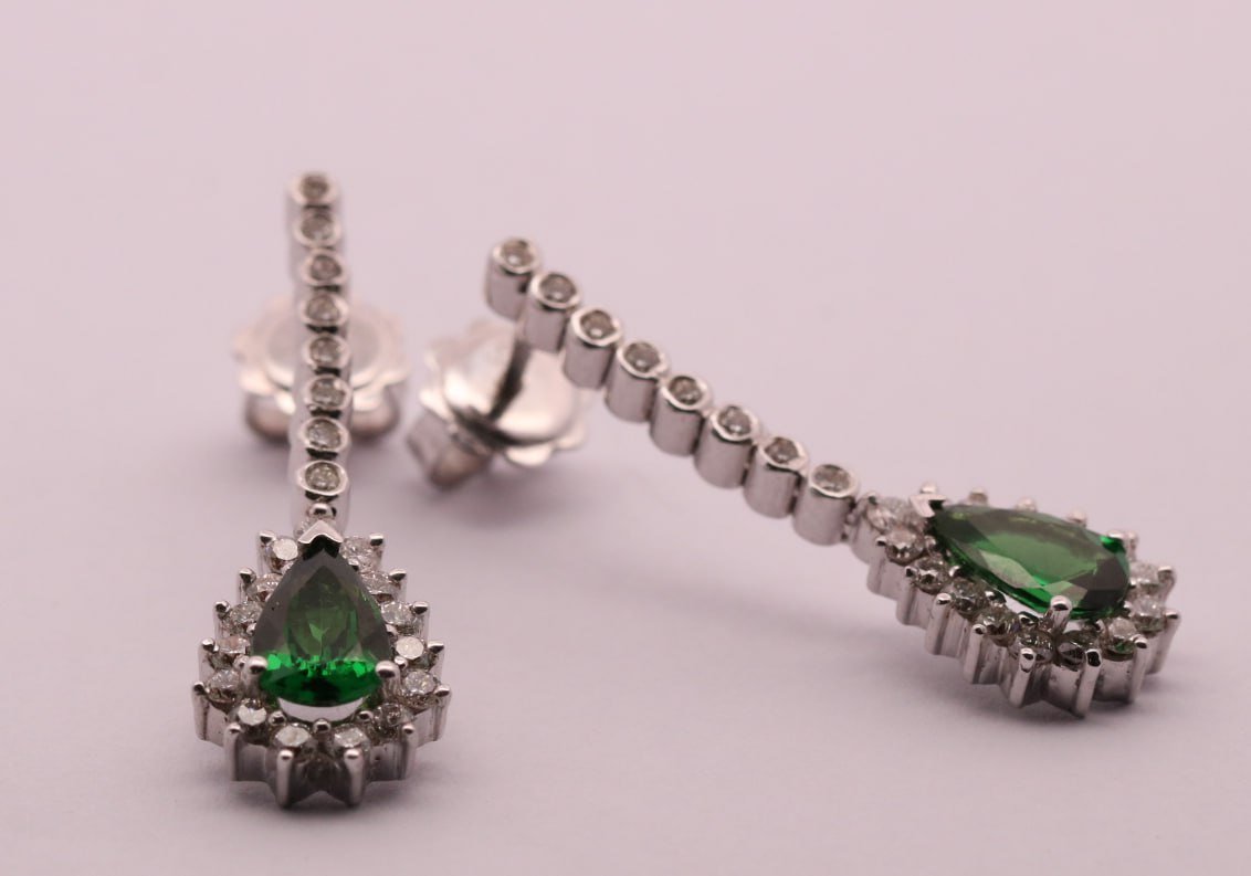 Diamond / Tsavorite Earrings