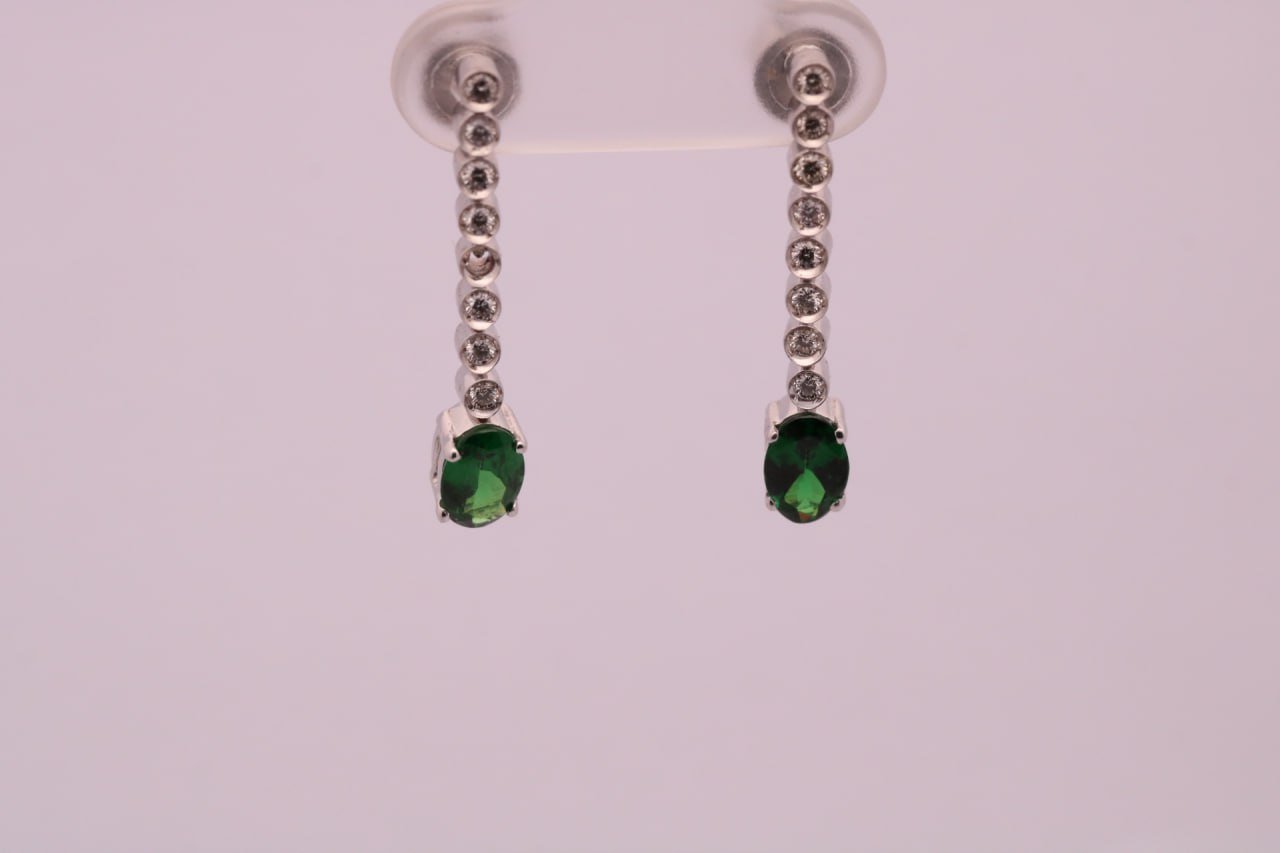 Diamond / Tsavorite Earrings
