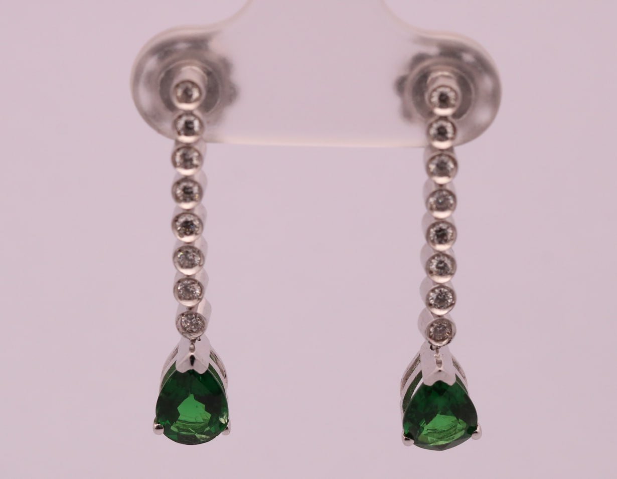 Diamond / Tsavorite Earrings