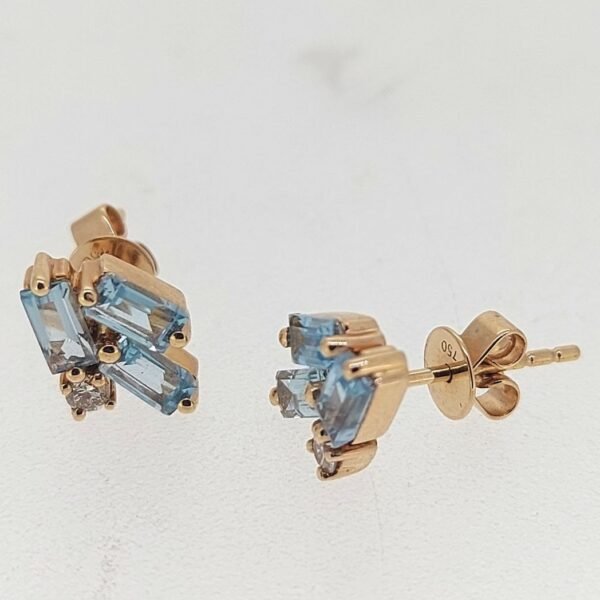 Diamond / Blue Topaz Earrings