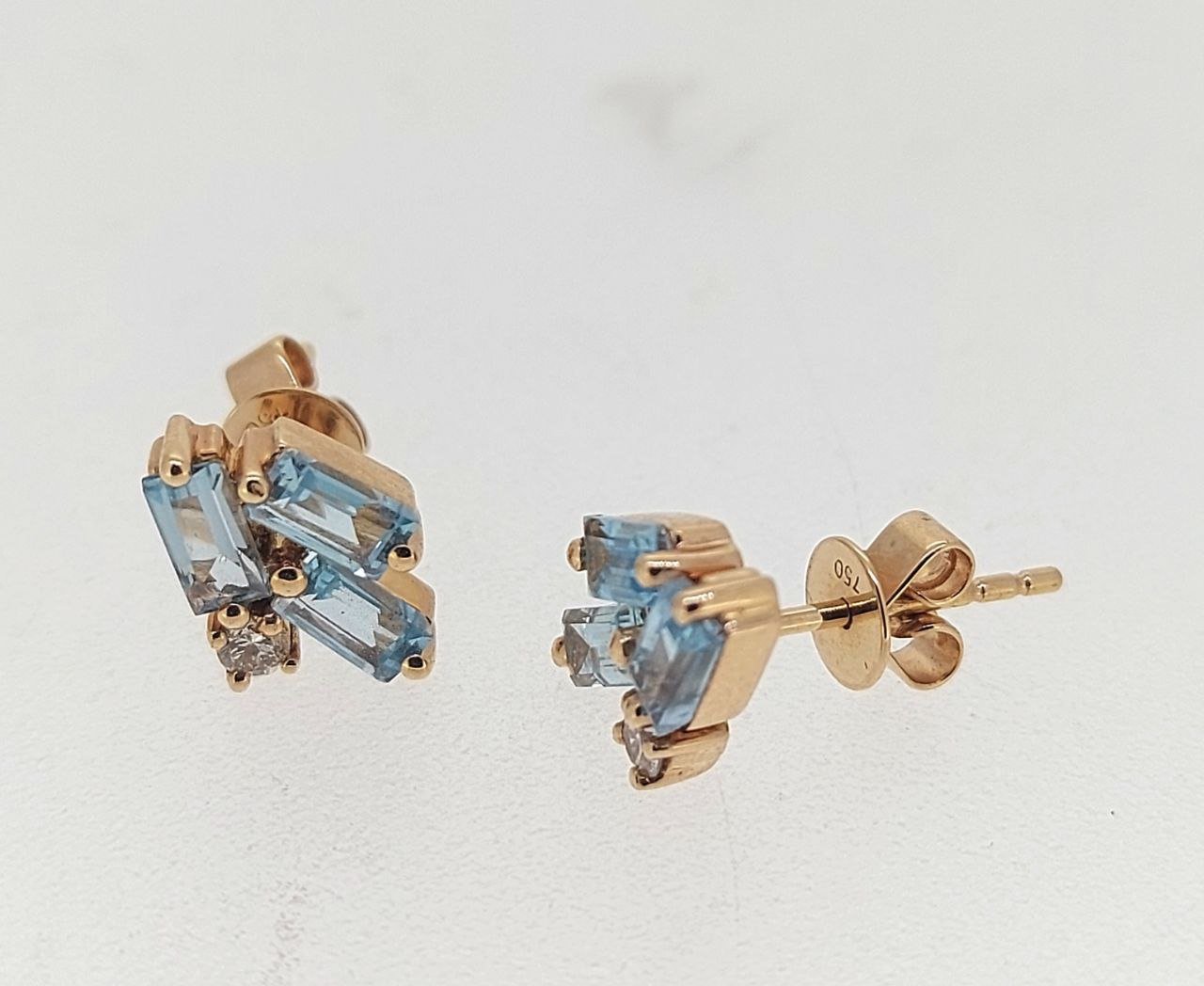 Diamond / Blue Topaz Earrings
