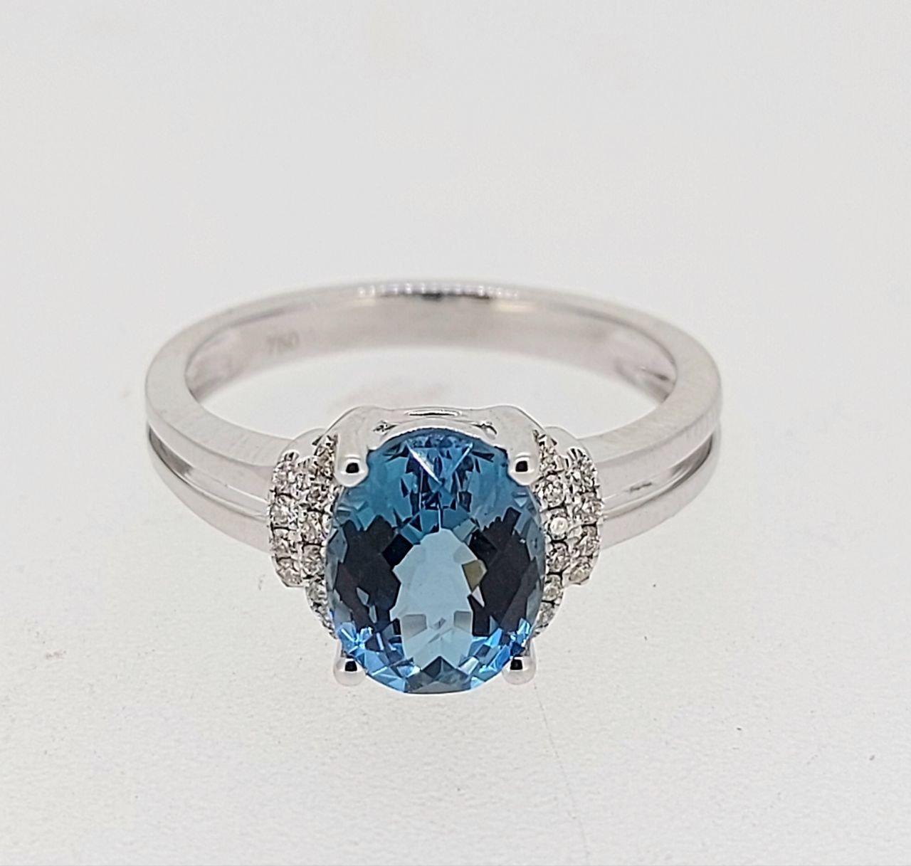 Diamond / Blue Topaz Ring