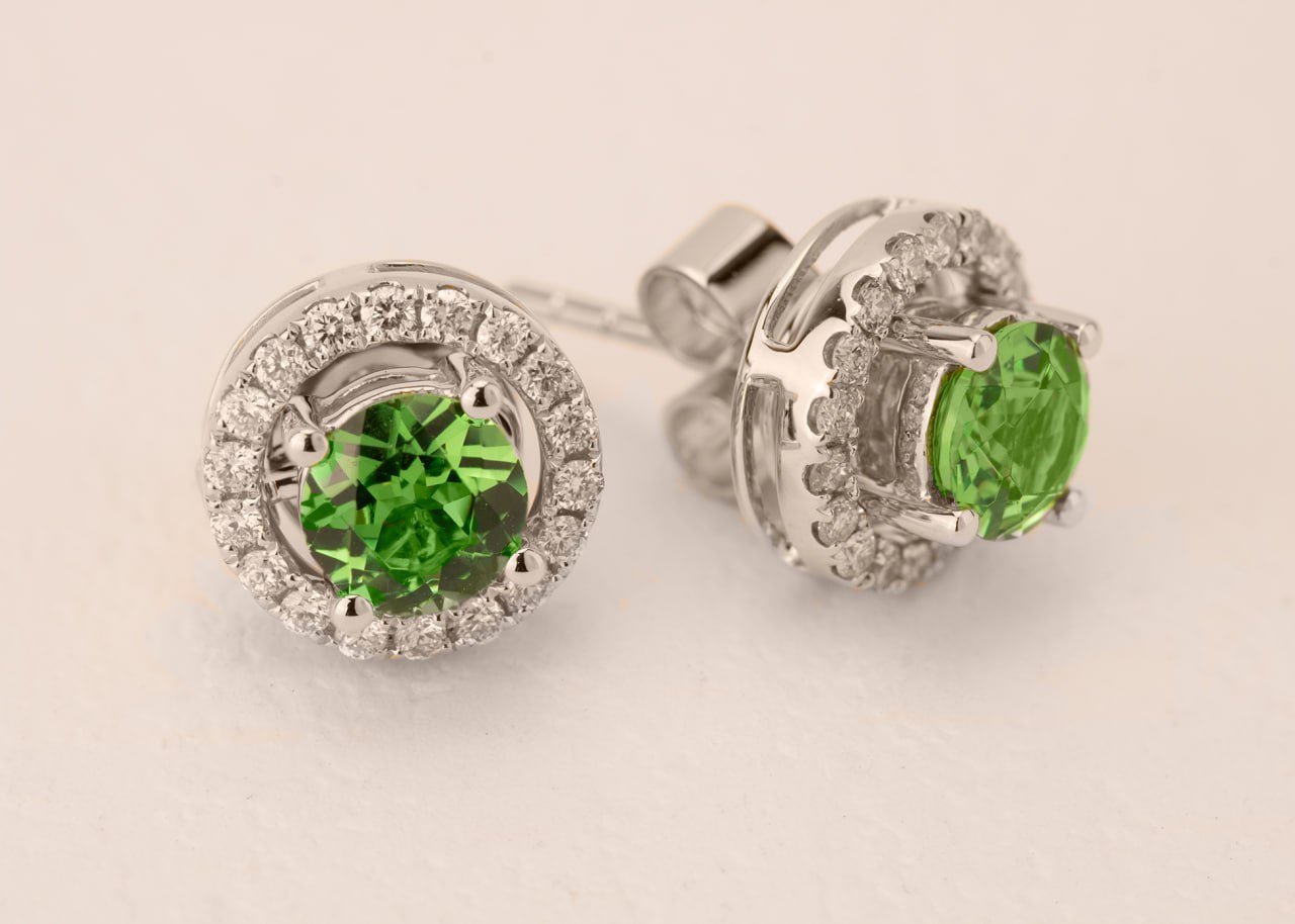 Diamond / Tsavorite Earrings