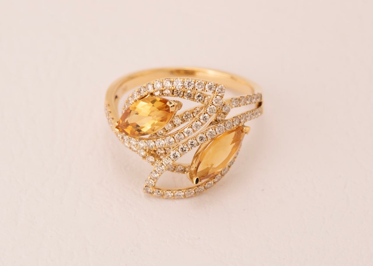 Diamond / Citrine Ring