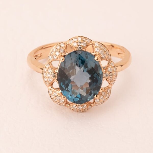 Diamond / Blue Topaz Ring