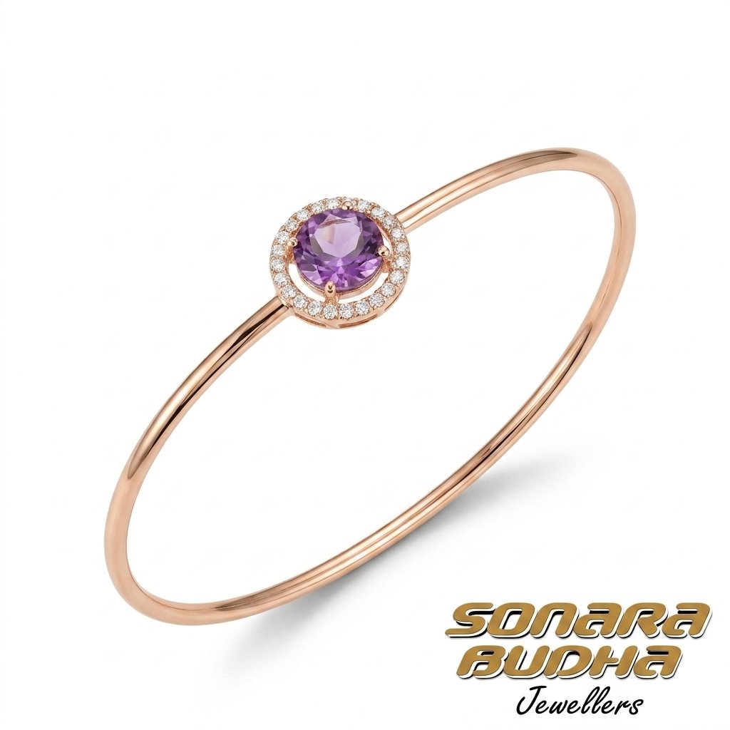 Diamond / Amethyst Bangle