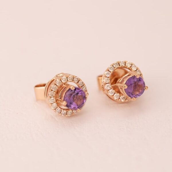 Diamond / Amethyst Earrings