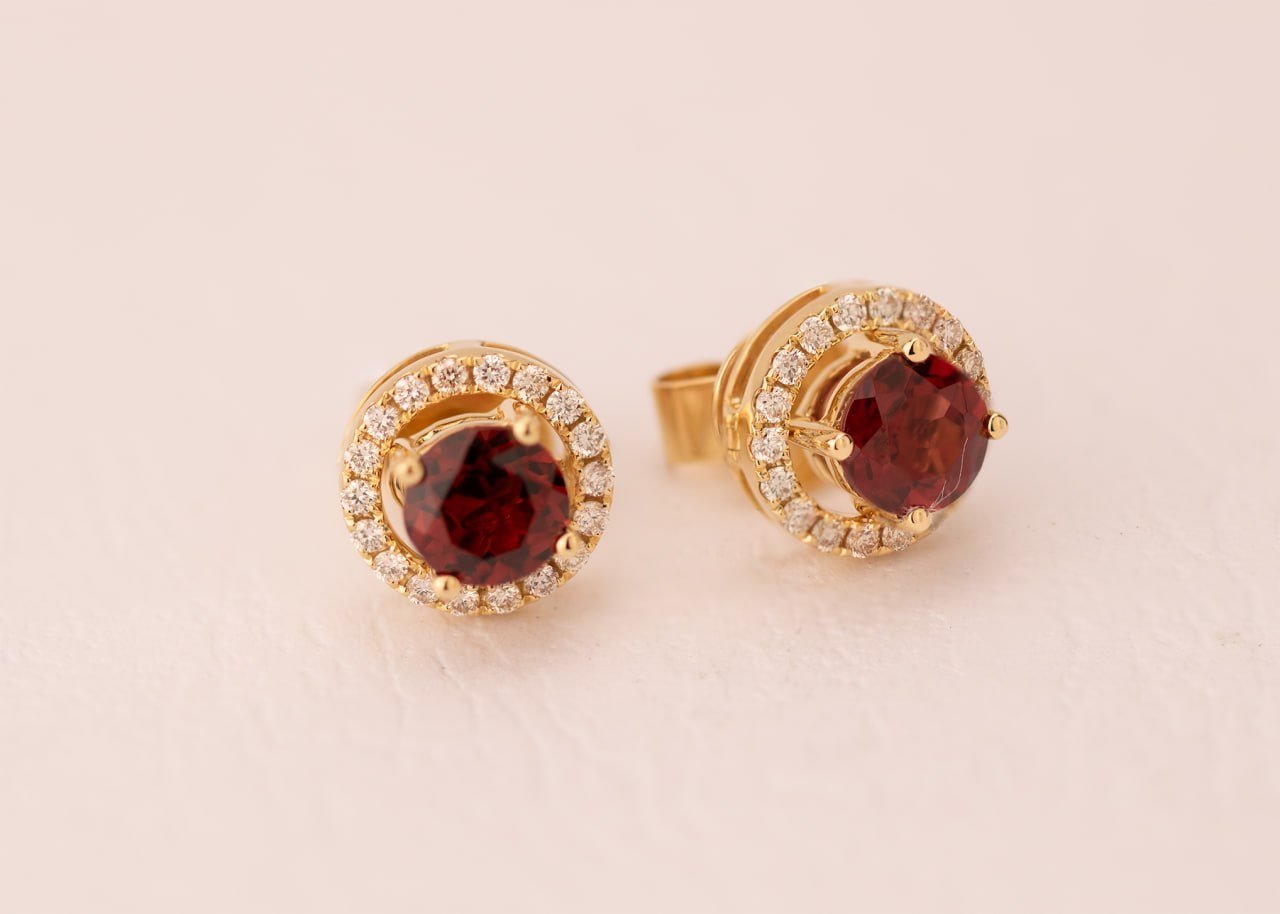 Diamond / Garnet Earrings